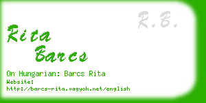 rita barcs business card
